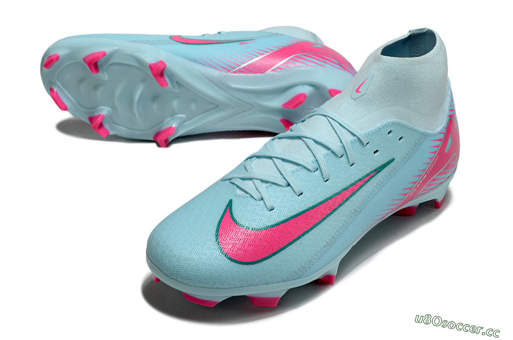 Men's Nike Air Zoom Mercurial Superfly 10 Elite FG Firm Ground High-Tops Football Boots - Jade/Pink/White 3