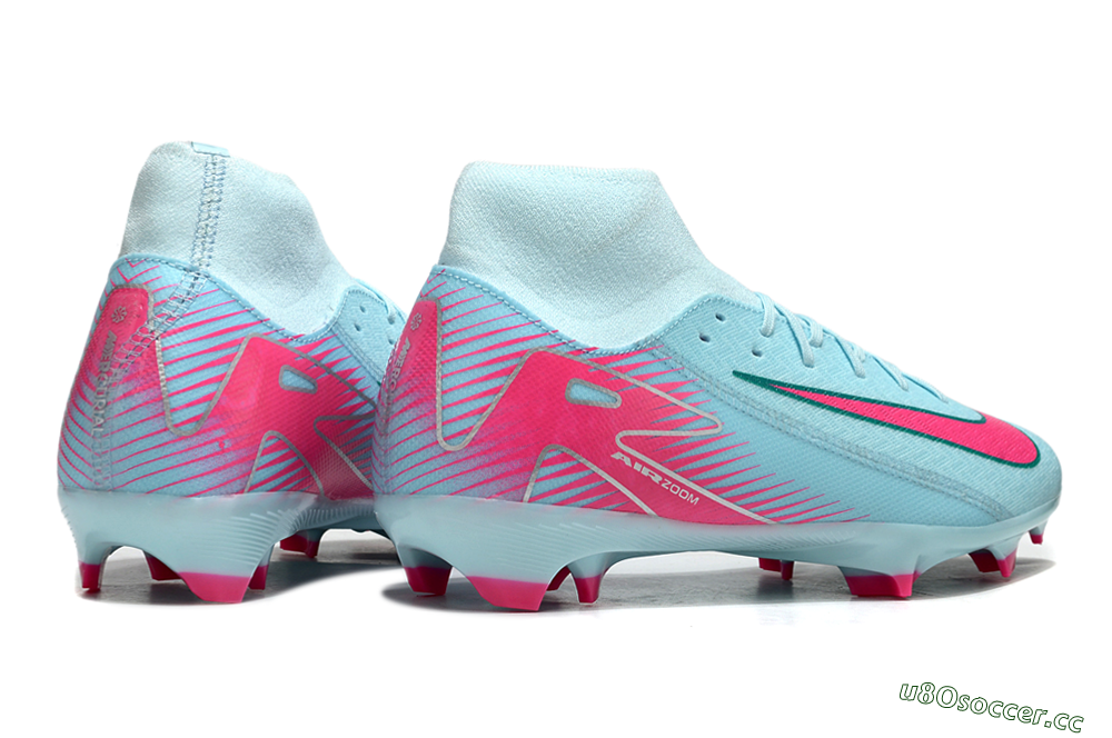 Men's Nike Air Zoom Mercurial Superfly 10 Elite FG Firm Ground High-Tops Football Boots - Jade/Pink/White 6