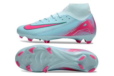 Men's Nike Air Zoom Mercurial Superfly 10 Elite FG Firm Ground High-Tops Football Boots - Jade/Pink/White