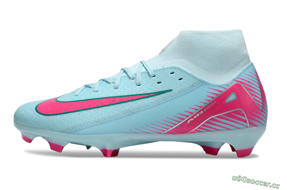 Men's Nike Air Zoom Mercurial Superfly 10 Elite FG Firm Ground High-Tops Football Boots - Jade/Pink/White 0
