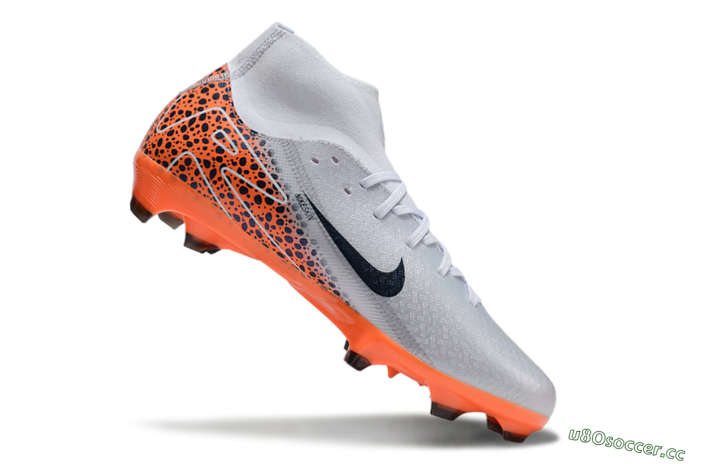 Men's Nike Air Zoom Mercurial Superfly 10 Elite FG Firm Ground High-Tops Football Boots - Grey/Black/Leopard 4