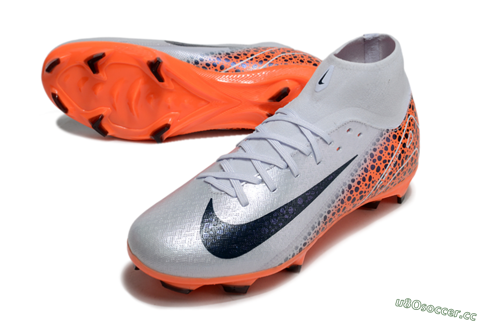 Men's Nike Air Zoom Mercurial Superfly 10 Elite FG Firm Ground High-Tops Football Boots - Grey/Black/Leopard 3