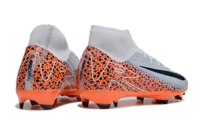 Men's Nike Air Zoom Mercurial Superfly 10 Elite FG Firm Ground High-Tops Football Boots - Grey/Black/Leopard