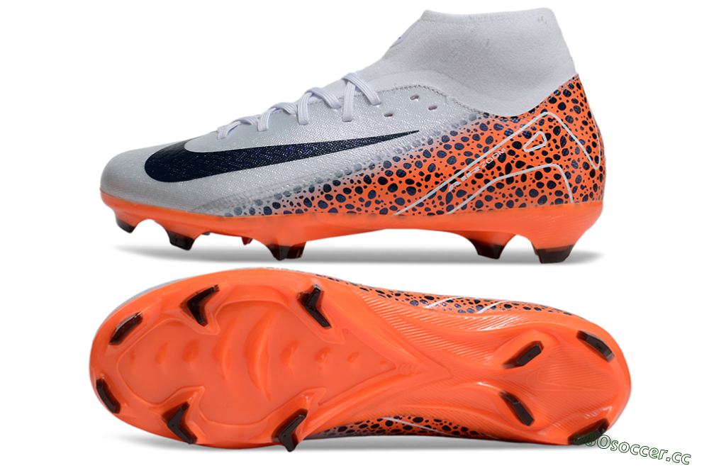Men's Nike Air Zoom Mercurial Superfly 10 Elite FG Firm Ground High-Tops Football Boots - Grey/Black/Leopard 1