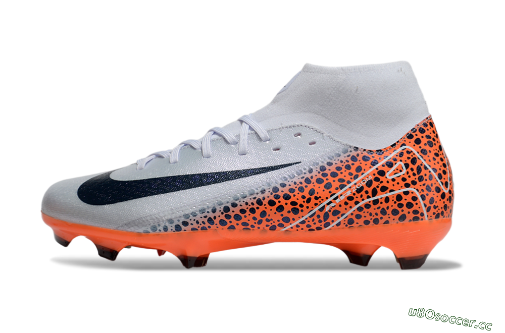 Men's Nike Air Zoom Mercurial Superfly 10 Elite FG Firm Ground High-Tops Football Boots - Grey/Black/Leopard 0