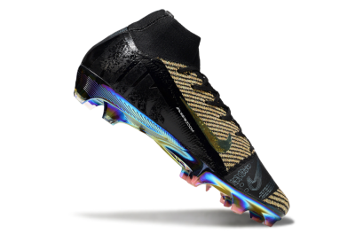 Unisex Nike Air Zoom Mercurial Superfly 10 Elite FG Firm Ground High-Tops Football Boots - Black/Gold/White