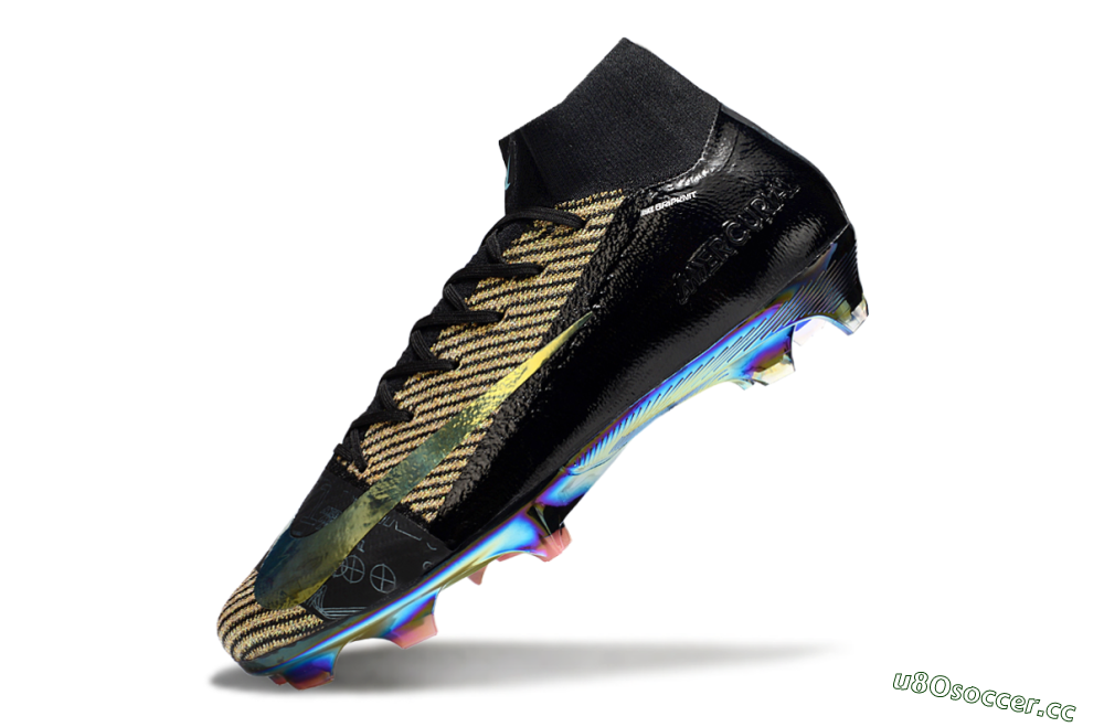 Unisex Nike Air Zoom Mercurial Superfly 10 Elite FG Firm Ground High-Tops Football Boots - Black/Gold/White 5