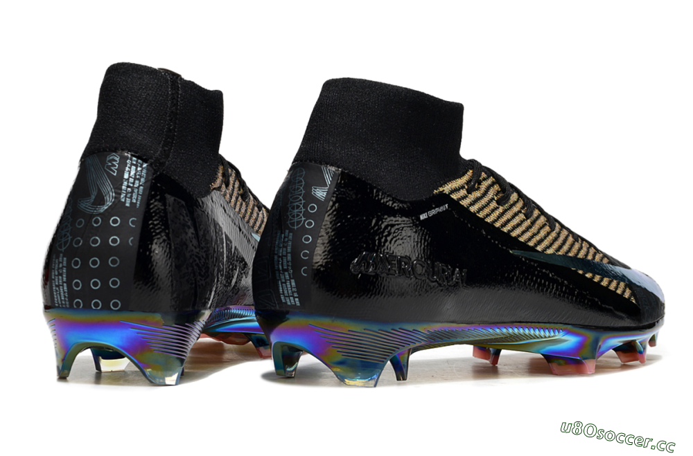 Unisex Nike Air Zoom Mercurial Superfly 10 Elite FG Firm Ground High-Tops Football Boots - Black/Gold/White 6