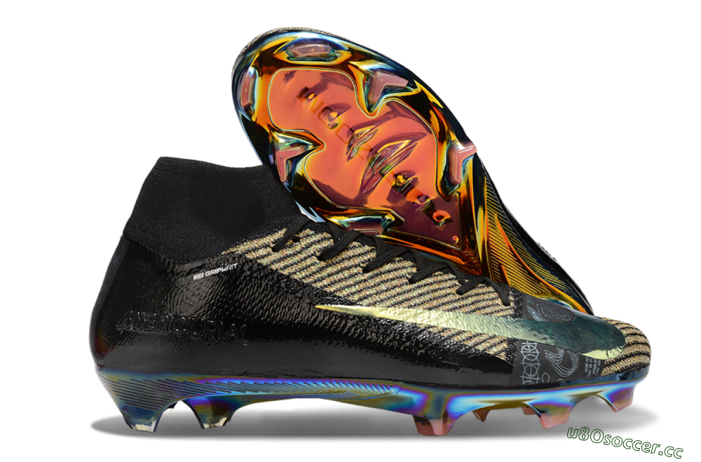 Unisex Nike Air Zoom Mercurial Superfly 10 Elite FG Firm Ground High-Tops Football Boots - Black/Gold/White 2