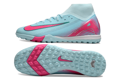 Men's Nike Air Zoom Mercurial Superfly 10 Elite TF Artificial Turf High-Tops Football Shoes - Jade/Pink/White