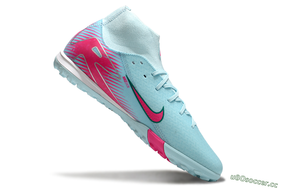 Men's Nike Air Zoom Mercurial Superfly 10 Elite TF Artificial Turf High-Tops Football Shoes - Jade/Pink/White 4