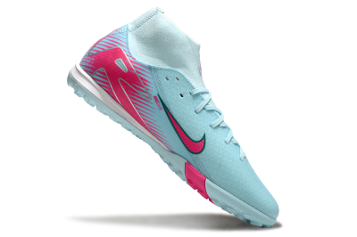 Men's Nike Air Zoom Mercurial Superfly 10 Elite TF Artificial Turf High-Tops Football Shoes - Jade/Pink/White