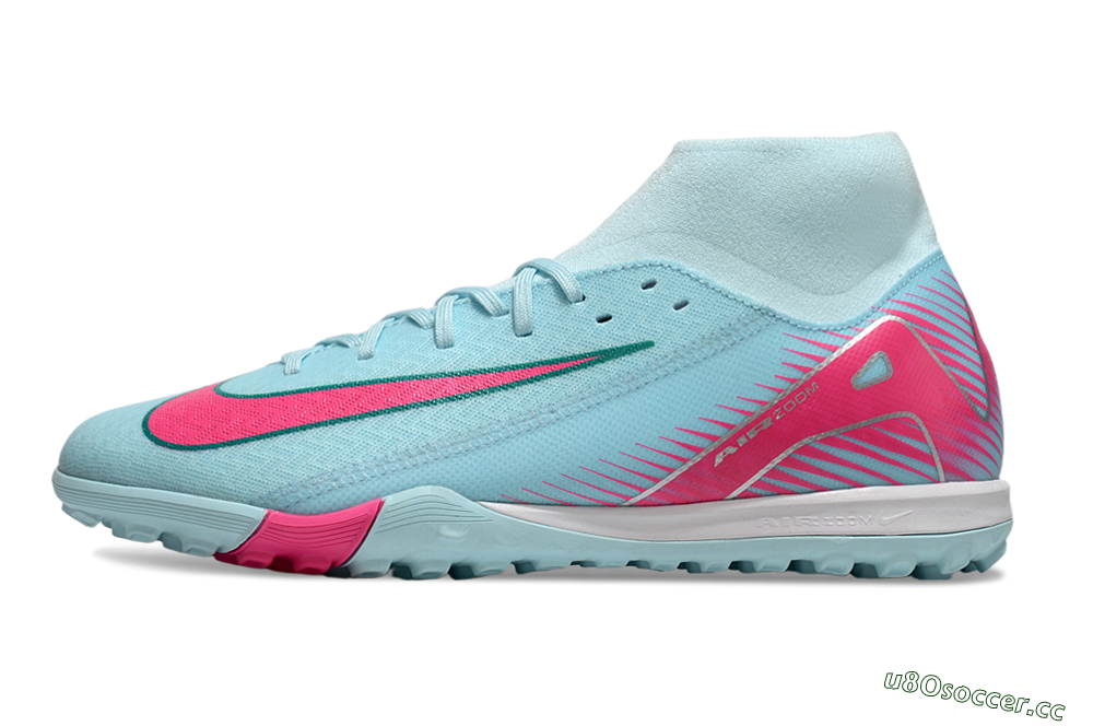 Men's Nike Air Zoom Mercurial Superfly 10 Elite TF Artificial Turf High-Tops Football Shoes - Jade/Pink/White 0