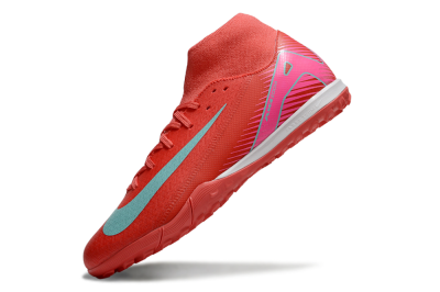 Men's Nike Air Zoom Mercurial Superfly 10 Elite TF Artificial Turf High-Tops Football Shoes - Red/Jade/Pink