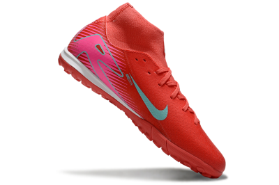 Men's Nike Air Zoom Mercurial Superfly 10 Elite TF Artificial Turf High-Tops Football Shoes - Red/Jade/Pink