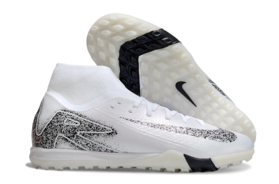 Men's Nike Air Zoom Mercurial Superfly 10 Elite TF Artificial Turf High-Tops Football Shoes - White/Black/Beige