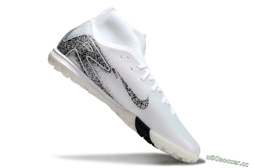Men's Nike Air Zoom Mercurial Superfly 10 Elite TF Artificial Turf High-Tops Football Shoes - White/Black/Beige 4