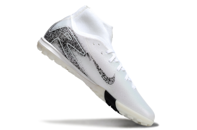 Men's Nike Air Zoom Mercurial Superfly 10 Elite TF Artificial Turf High-Tops Football Shoes - White/Black/Beige