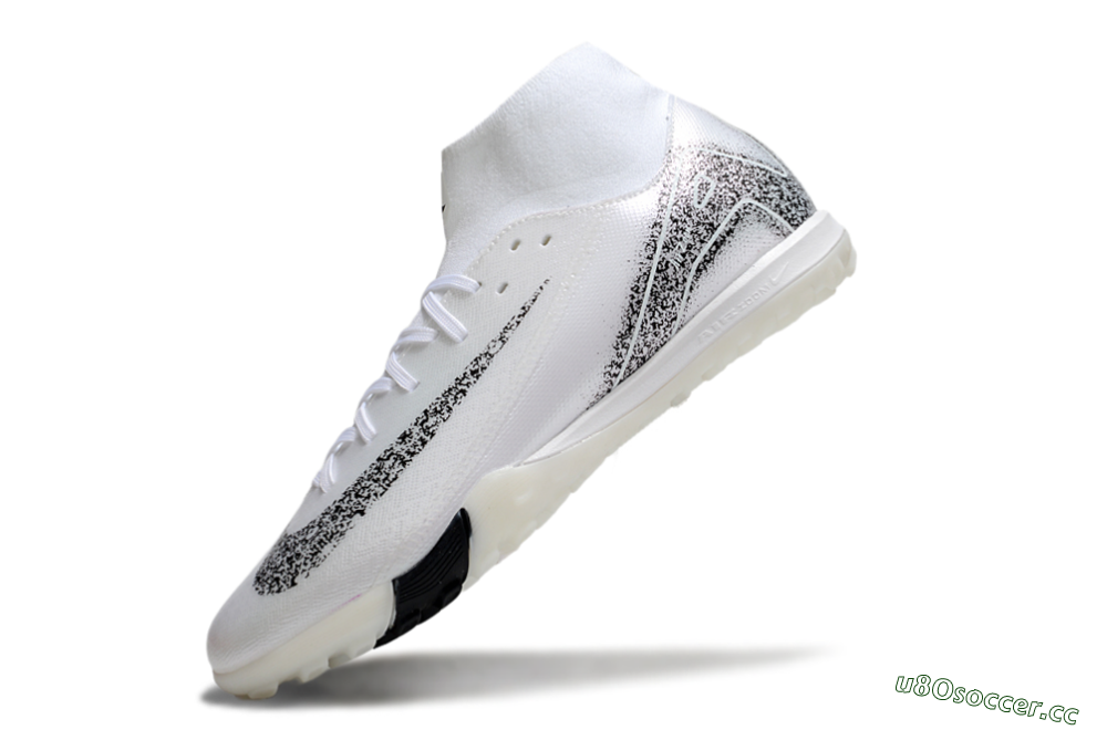 Men's Nike Air Zoom Mercurial Superfly 10 Elite TF Artificial Turf High-Tops Football Shoes - White/Black/Beige 5