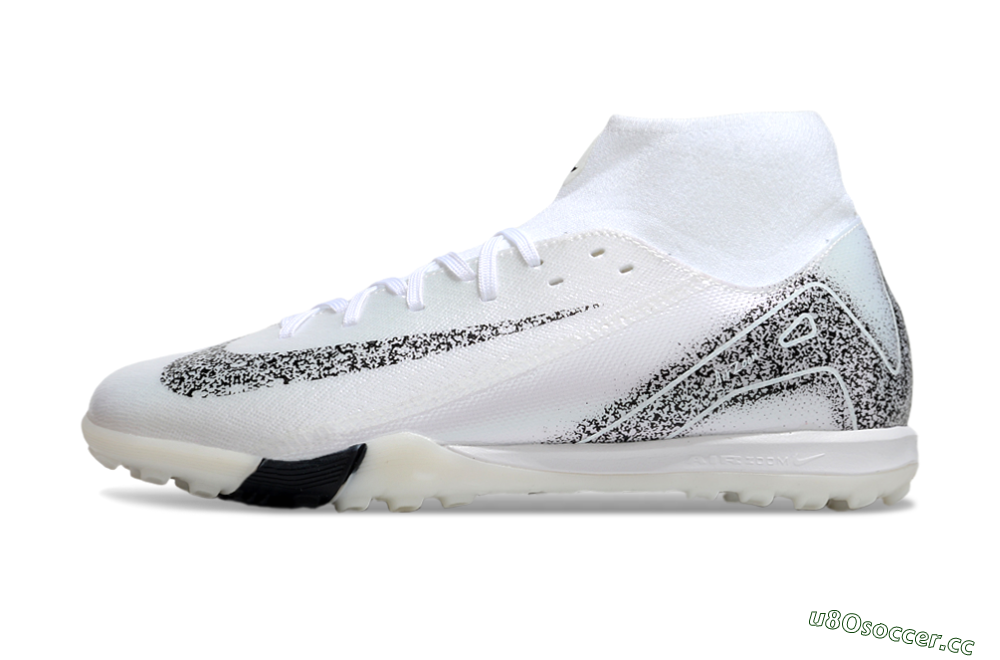 Men's Nike Air Zoom Mercurial Superfly 10 Elite TF Artificial Turf High-Tops Football Shoes - White/Black/Beige 0