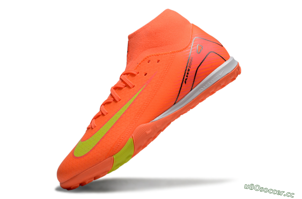 Men's Nike Air Zoom Mercurial Superfly 10 Elite TF Artificial Turf High-Tops Football Shoes - Red/Yellow/White 5