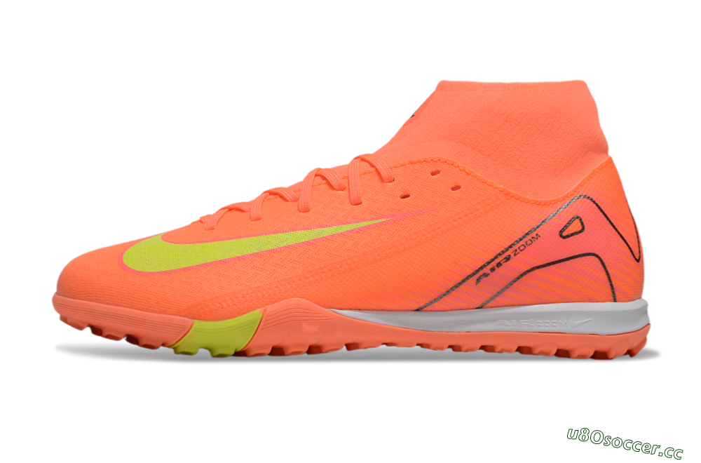 Men's Nike Air Zoom Mercurial Superfly 10 Elite TF Artificial Turf High-Tops Football Shoes - Red/Yellow/White 0