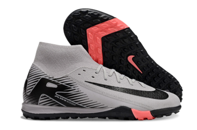 Men's Nike Air Zoom Mercurial Superfly 10 Elite TF Artificial Turf High-Tops Football Shoes - Grey/Black/Pink