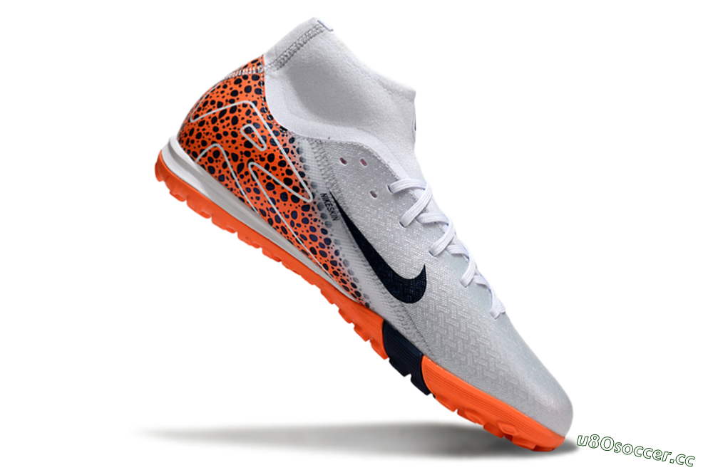 Men's Nike Air Zoom Mercurial Superfly 10 Elite TF Artificial Turf High-Tops Football Shoes - Grey/Black/Leopard 4