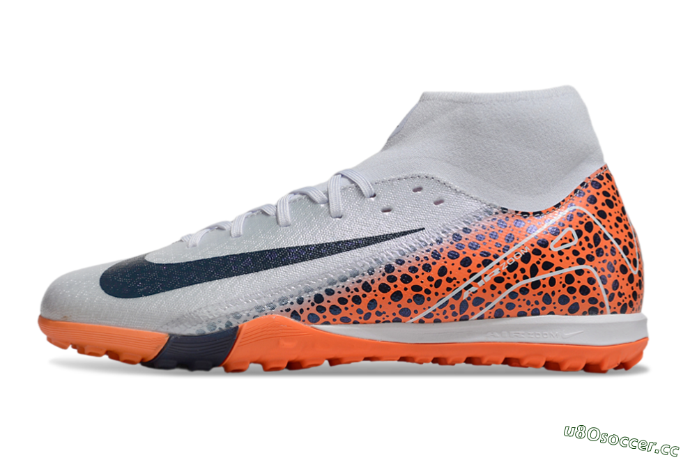 Men's Nike Air Zoom Mercurial Superfly 10 Elite TF Artificial Turf High-Tops Football Shoes - Grey/Black/Leopard 0