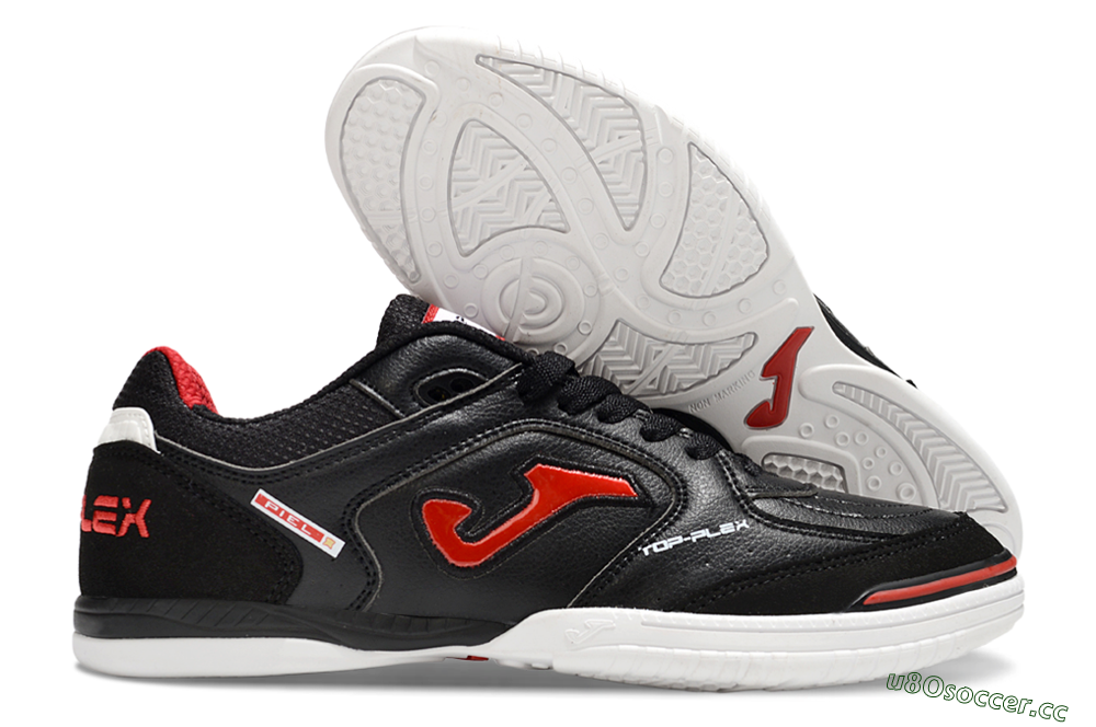 Men's Joma Top Flex IC Indoor & Futsal Low-Tops Football Shoes - Black/Red/White 2
