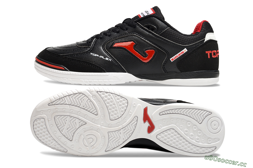 Men's Joma Top Flex IC Indoor & Futsal Low-Tops Football Shoes - Black/Red/White 1