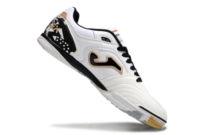Men's Joma Top Flex IC Indoor & Futsal Low-Tops Football Shoes - White/Black/Gold