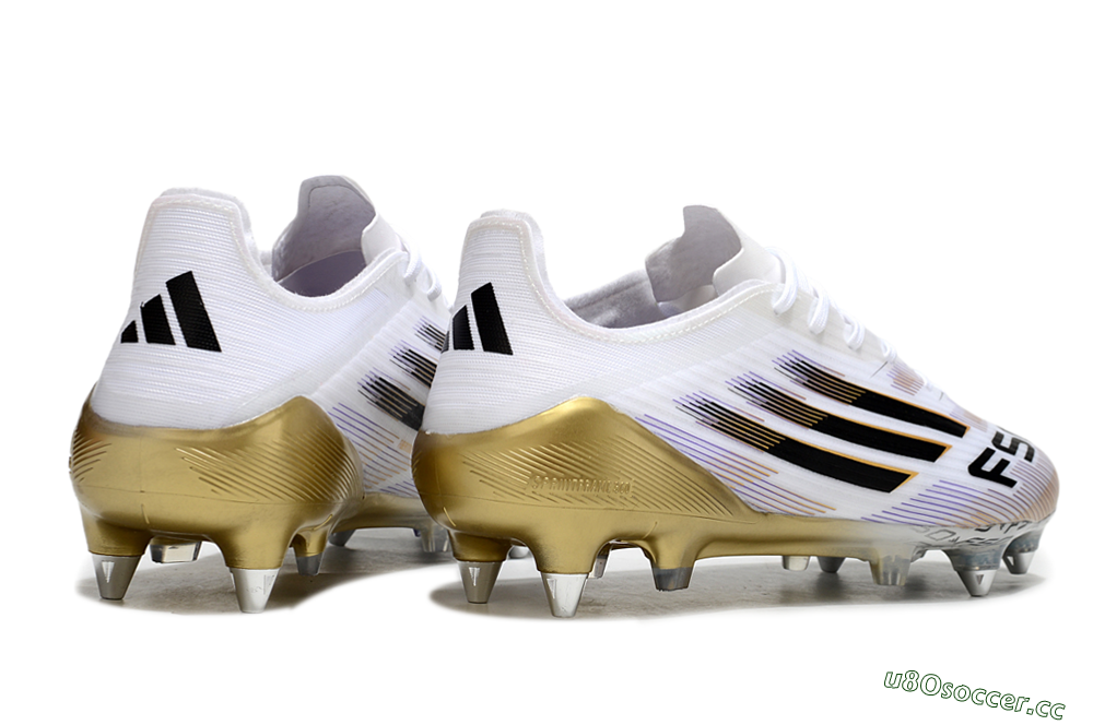 Men's Adidas F50 Elite SG Soft Ground Low-Tops Football Boots - White/Black/Gold 6