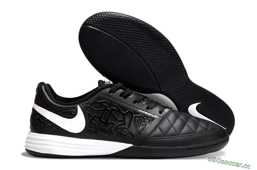 Men's Nike Lunar Gato 2 IC Indoor & Futsal Low-Tops Football Shoes - Black/White 2