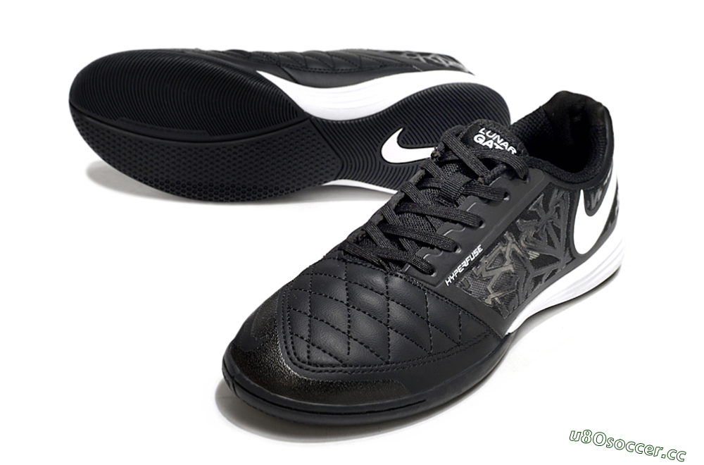 Men's Nike Lunar Gato 2 IC Indoor & Futsal Low-Tops Football Shoes - Black/White 3