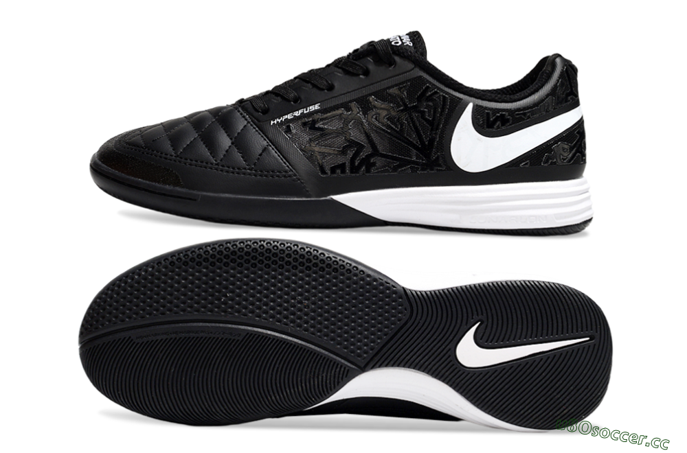 Men's Nike Lunar Gato 2 IC Indoor & Futsal Low-Tops Football Shoes - Black/White 1