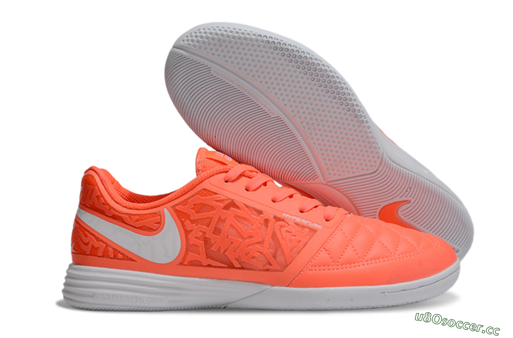 Men's Nike Lunar Gato 2 IC Indoor & Futsal Low-Tops Football Shoes - Red/White 2