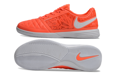Men's Nike Lunar Gato 2 IC Indoor & Futsal Low-Tops Football Shoes - Red/White