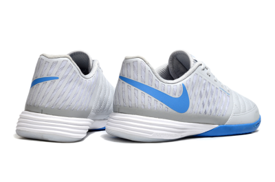 Men's Nike Lunar Gato 2 IC Indoor & Futsal Low-Tops Football Shoes - Grey/Blue/White