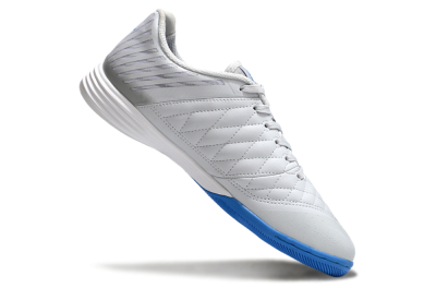 Men's Nike Lunar Gato 2 IC Indoor & Futsal Low-Tops Football Shoes - Grey/Blue/White