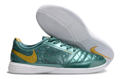 Men's Nike Lunar Gato 2 IC Indoor & Futsal Low-Tops Football Shoes - Green/Yellow/White