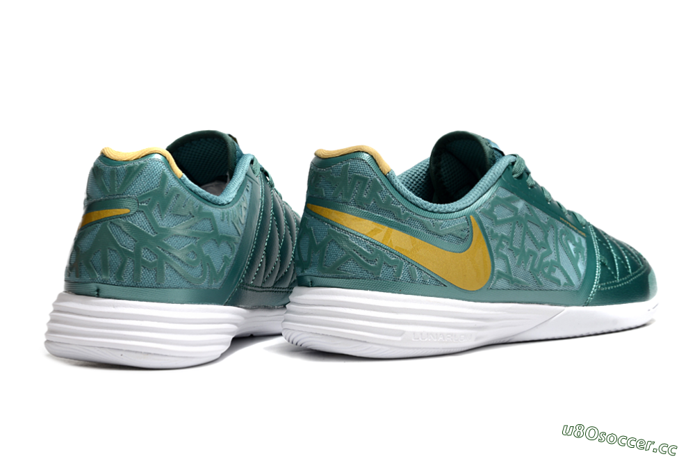 Men's Nike Lunar Gato 2 IC Indoor & Futsal Low-Tops Football Shoes - Green/Yellow/White 6