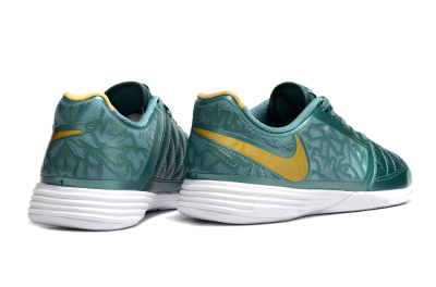 Men's Nike Lunar Gato 2 IC Indoor & Futsal Low-Tops Football Shoes - Green/Yellow/White