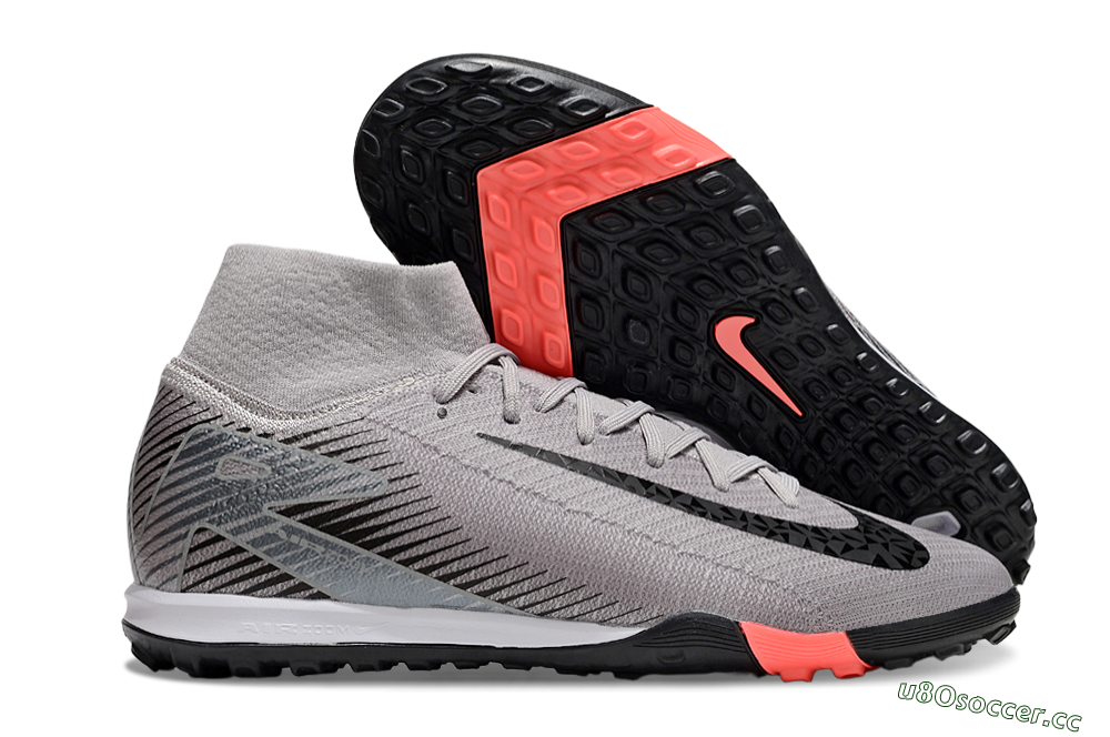Unisex Nike Air Zoom Mercurial Superfly 10 Elite TF Artificial Turf High-Tops Football Shoes - Grey/Black/Silver 2