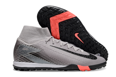 Unisex Nike Air Zoom Mercurial Superfly 10 Elite TF Artificial Turf High-Tops Football Shoes - Grey/Black/Silver
