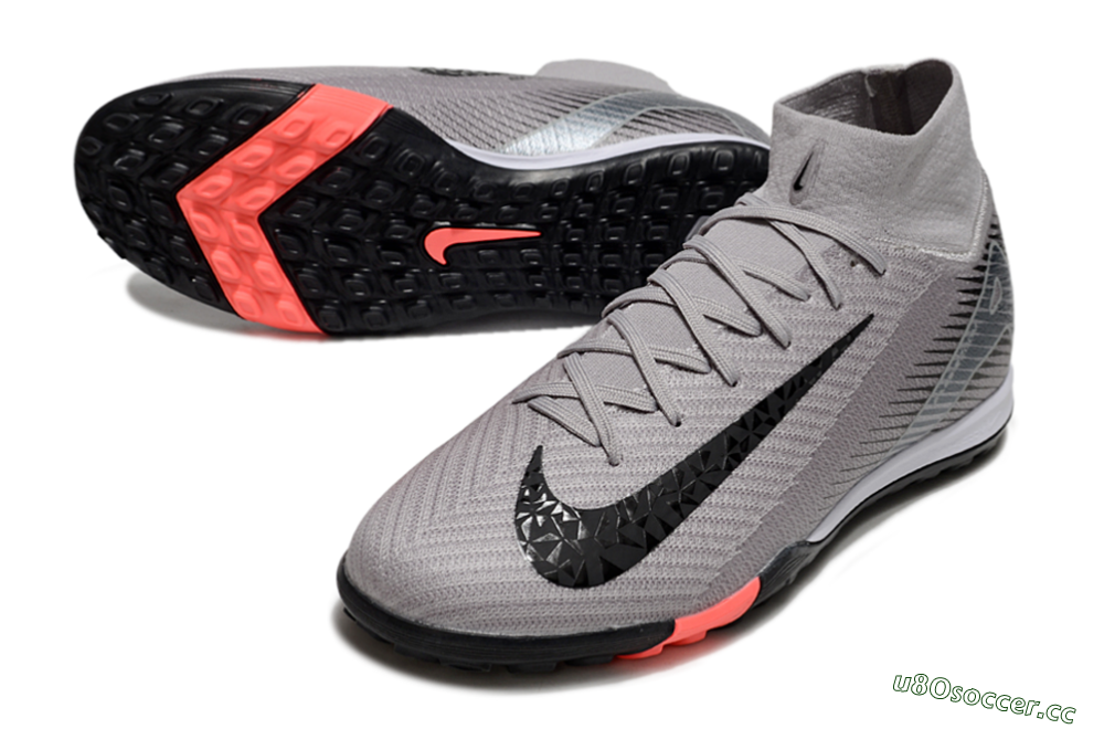 Unisex Nike Air Zoom Mercurial Superfly 10 Elite TF Artificial Turf High-Tops Football Shoes - Grey/Black/Silver 3