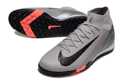 Unisex Nike Air Zoom Mercurial Superfly 10 Elite TF Artificial Turf High-Tops Football Shoes - Grey/Black/Silver