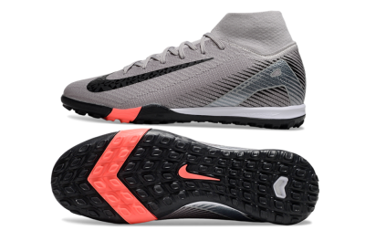 Unisex Nike Air Zoom Mercurial Superfly 10 Elite TF Artificial Turf High-Tops Football Shoes - Grey/Black/Silver