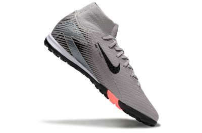 Unisex Nike Air Zoom Mercurial Superfly 10 Elite TF Artificial Turf High-Tops Football Shoes - Grey/Black/Silver