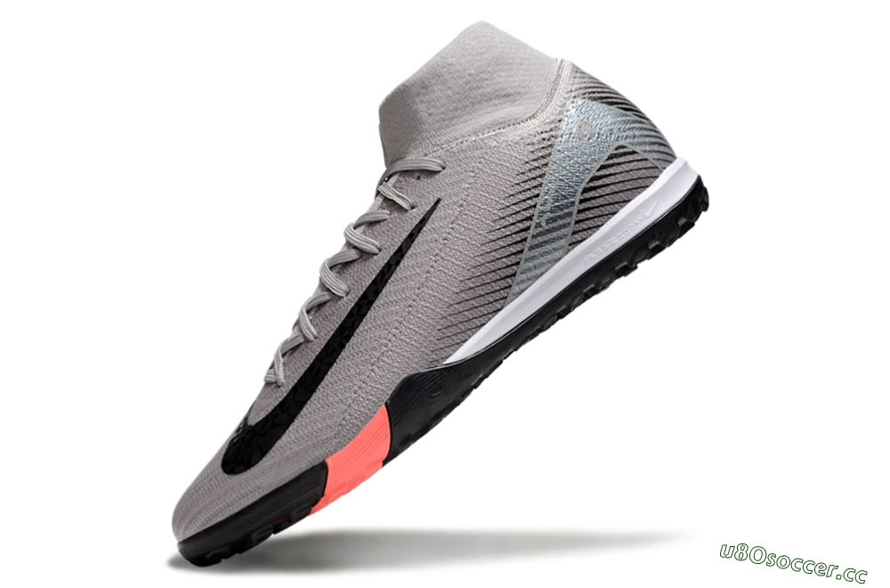 Unisex Nike Air Zoom Mercurial Superfly 10 Elite TF Artificial Turf High-Tops Football Shoes - Grey/Black/Silver 5